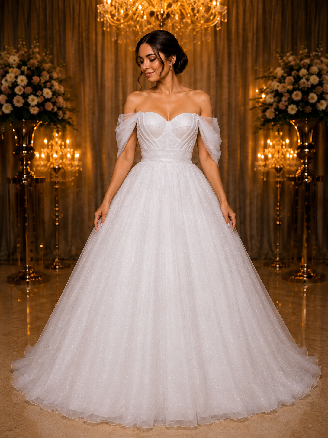 Vestido de Noiva Clássico Ombro a Ombro (1)