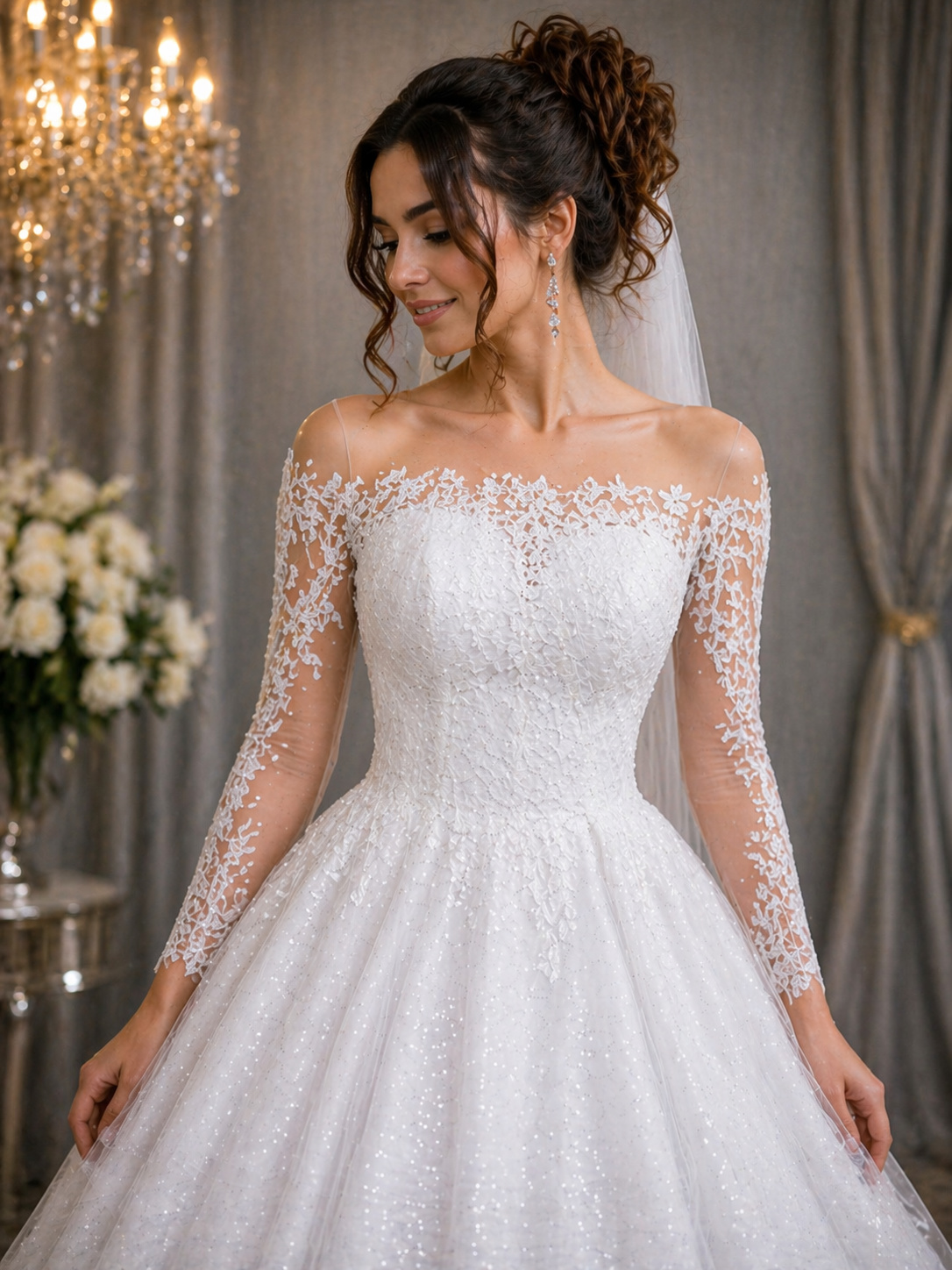 Vestido de Noiva Princesa Ombro a Ombro (2)