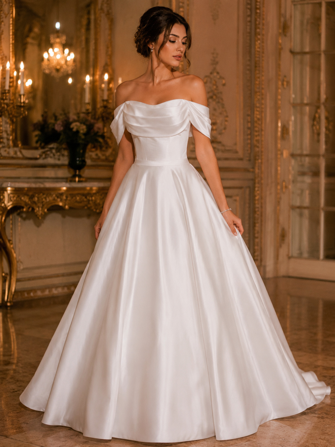 Vestido de noiva cetim drapeado (1)